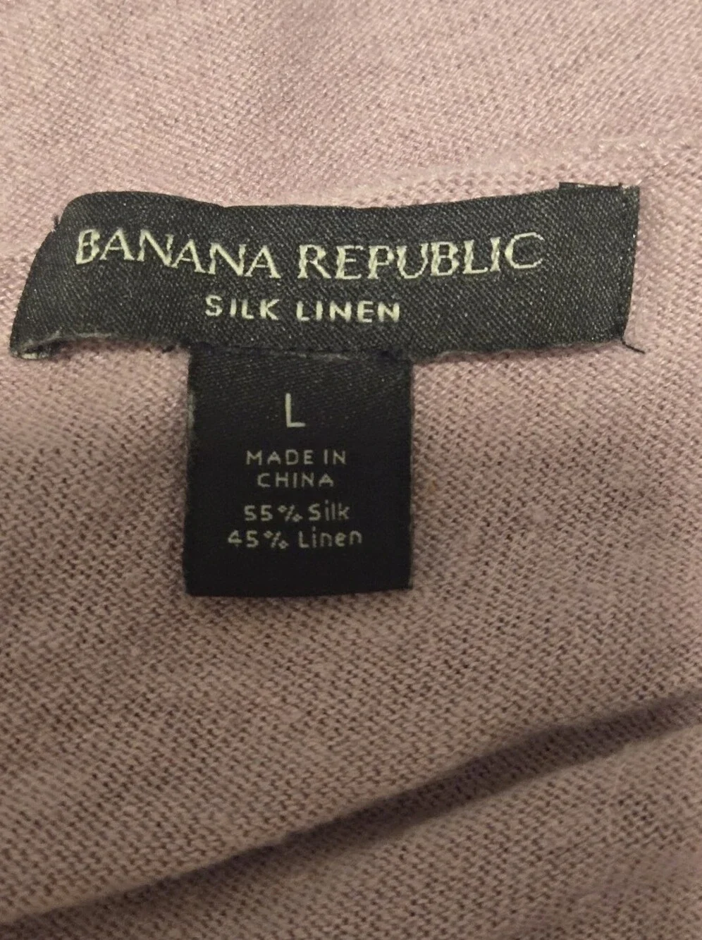Banana Republic Silk Linen Mauve Pink Crewneck Pullover Men's Sweater Large